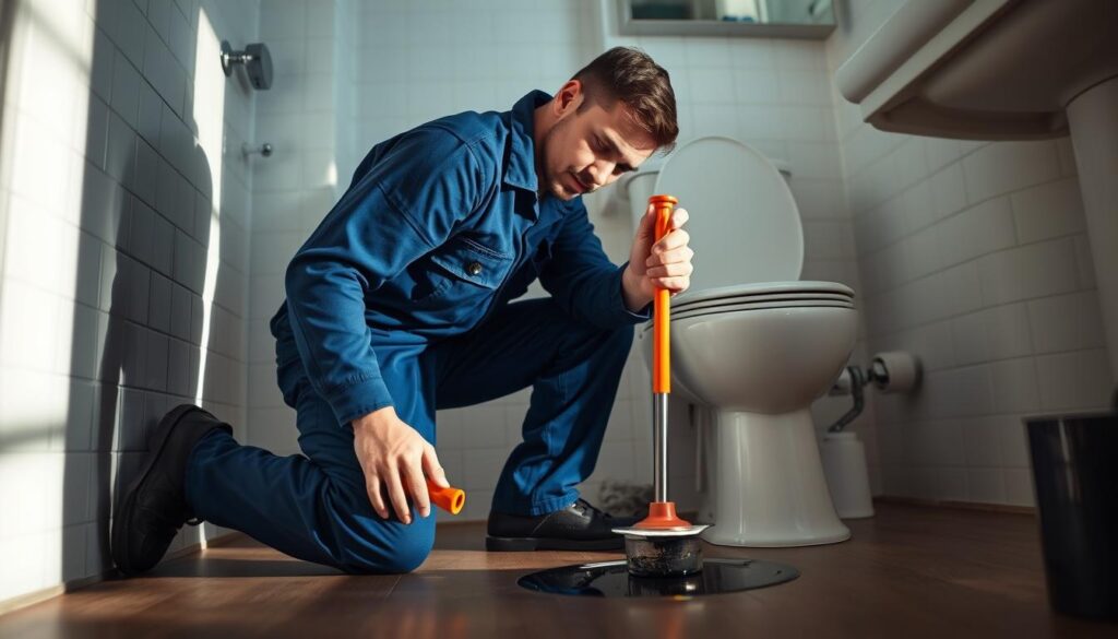 رفع گرفتگی لوله فاضلاب توالت